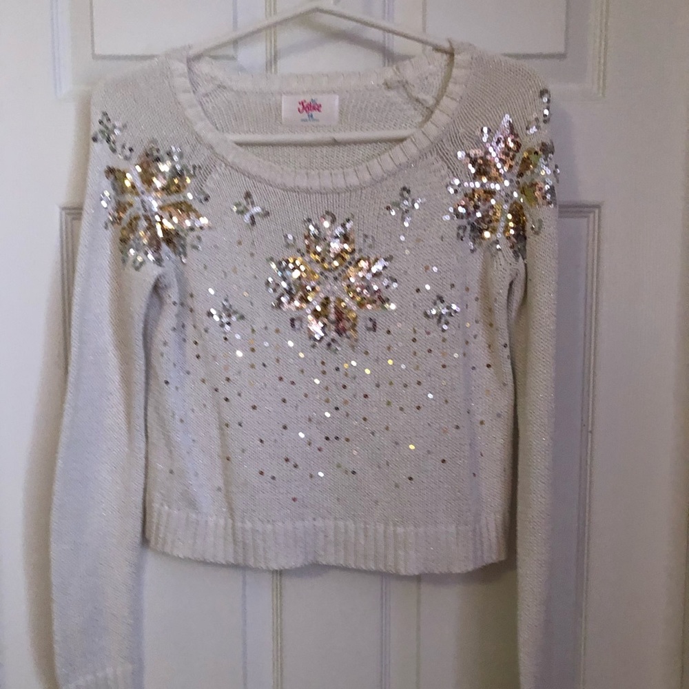 Justice Cropped Sequin Sweater